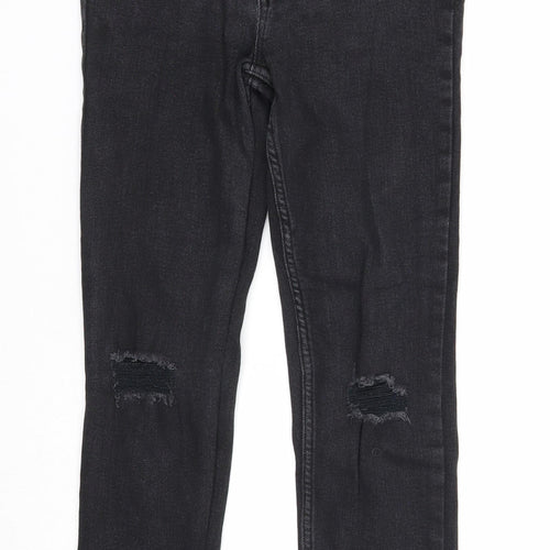 New Look Womens Black Cotton Skinny Jeans Size 10 Extra-Slim Zip