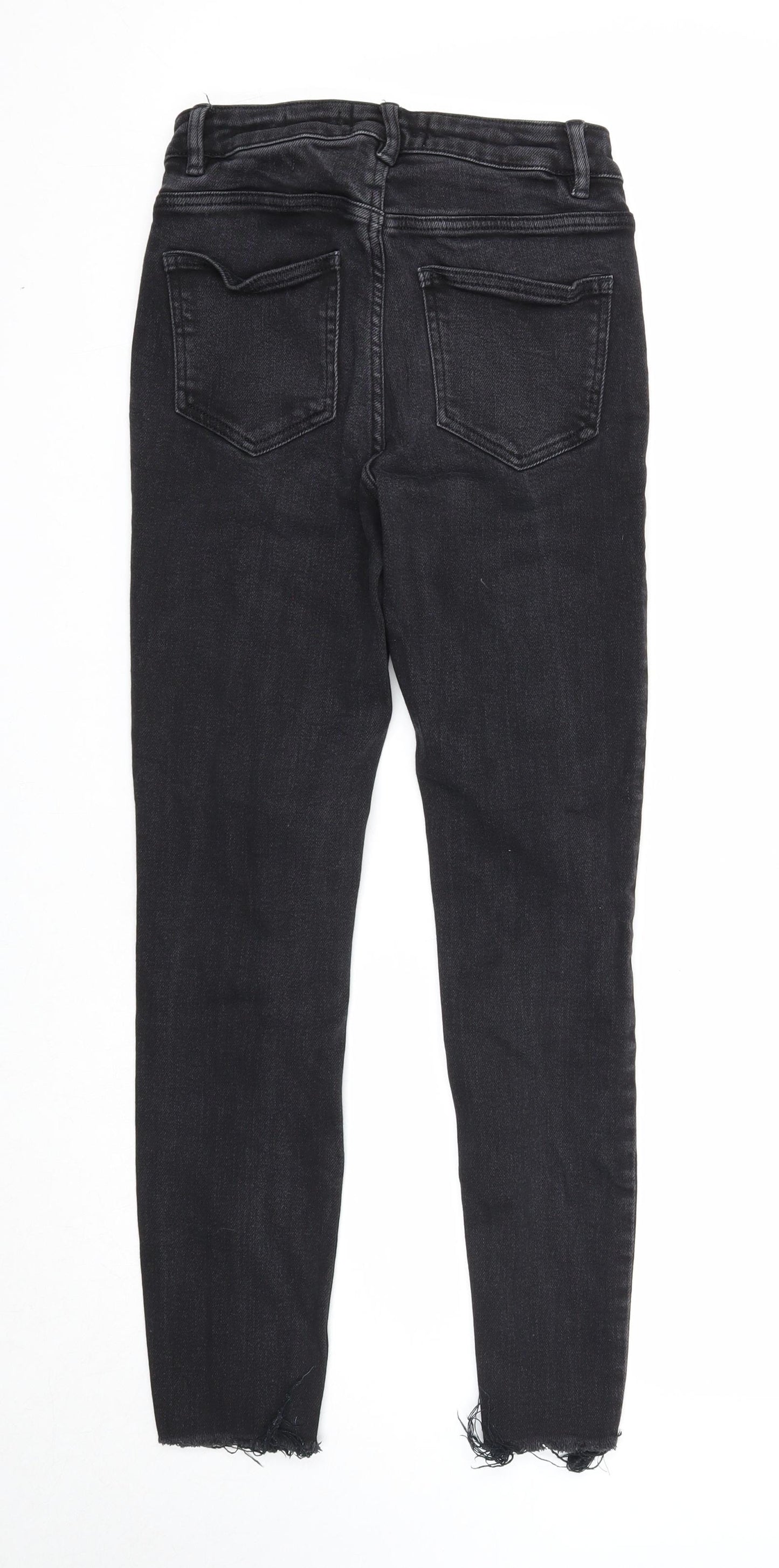 New Look Womens Black Cotton Skinny Jeans Size 10 Extra-Slim Zip
