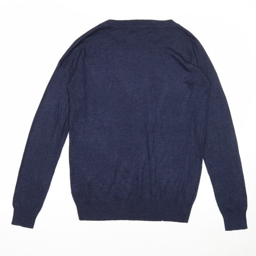 Atmosphere Womens Blue Boat Neck Viscose Pullover Jumper Size 8