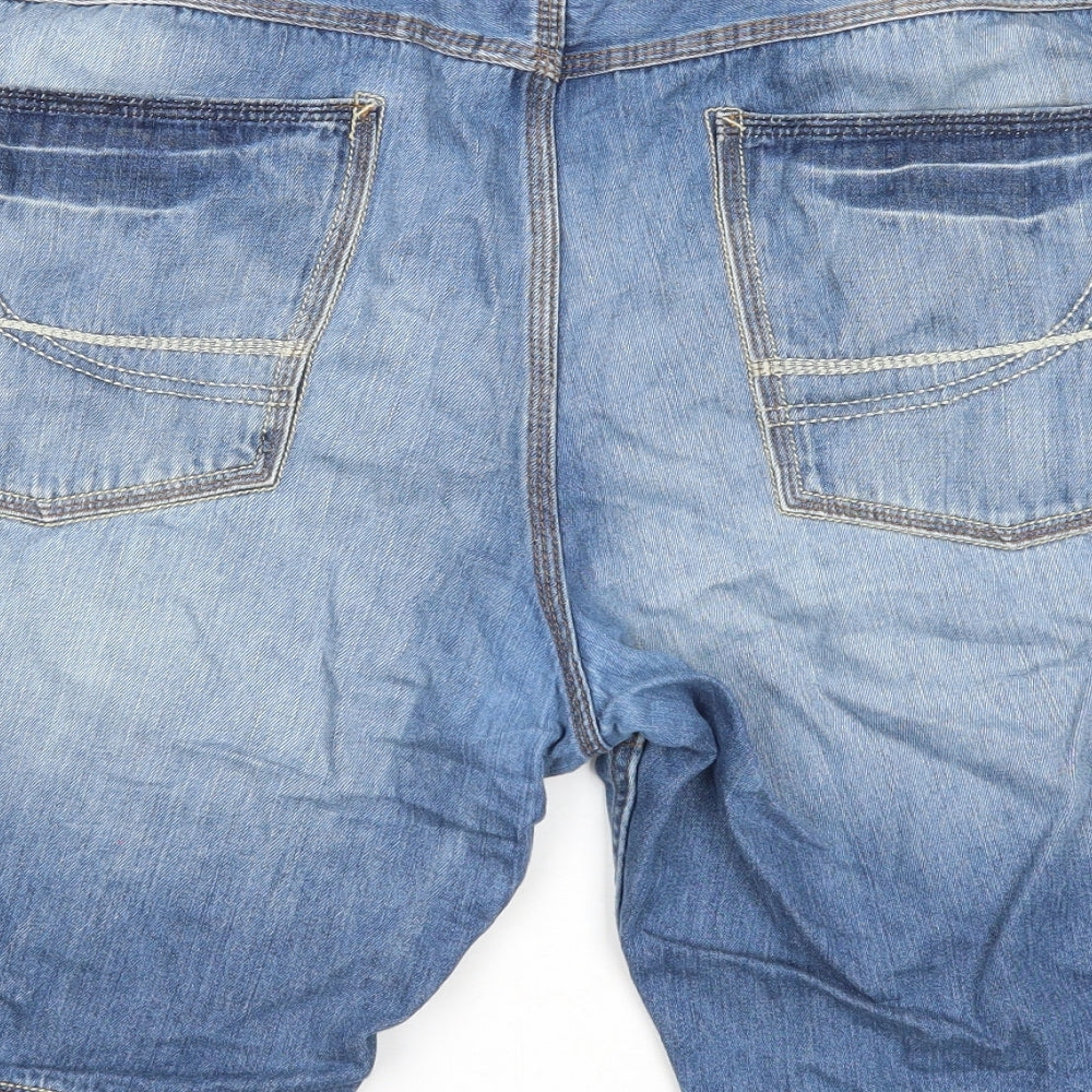 MANTARAY PRODUCTS Mens Blue Cotton Chino Shorts Size 40 in Regular Zip