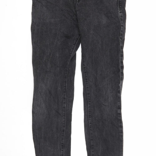 Preworn Mens Black Cotton Straight Jeans Size 30 in L32 in Slim Button