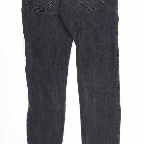 Preworn Mens Black Cotton Straight Jeans Size 30 in L32 in Slim Button