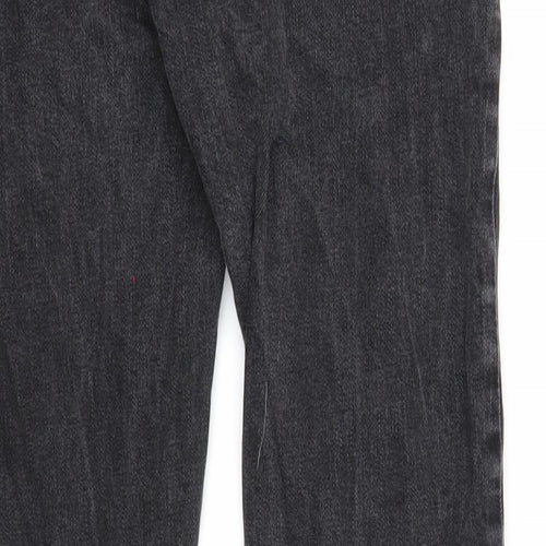 Preworn Mens Black Cotton Straight Jeans Size 30 in L32 in Slim Button