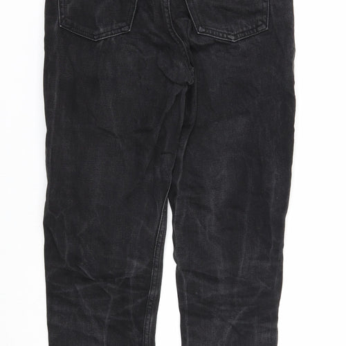 Topshop Womens Black Cotton Mom Jeans Size 26 in L30 in Regular Zip
