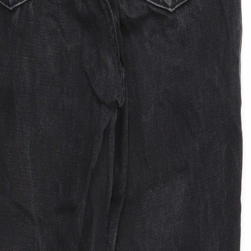 Topshop Womens Black Cotton Mom Jeans Size 26 in L30 in Regular Zip
