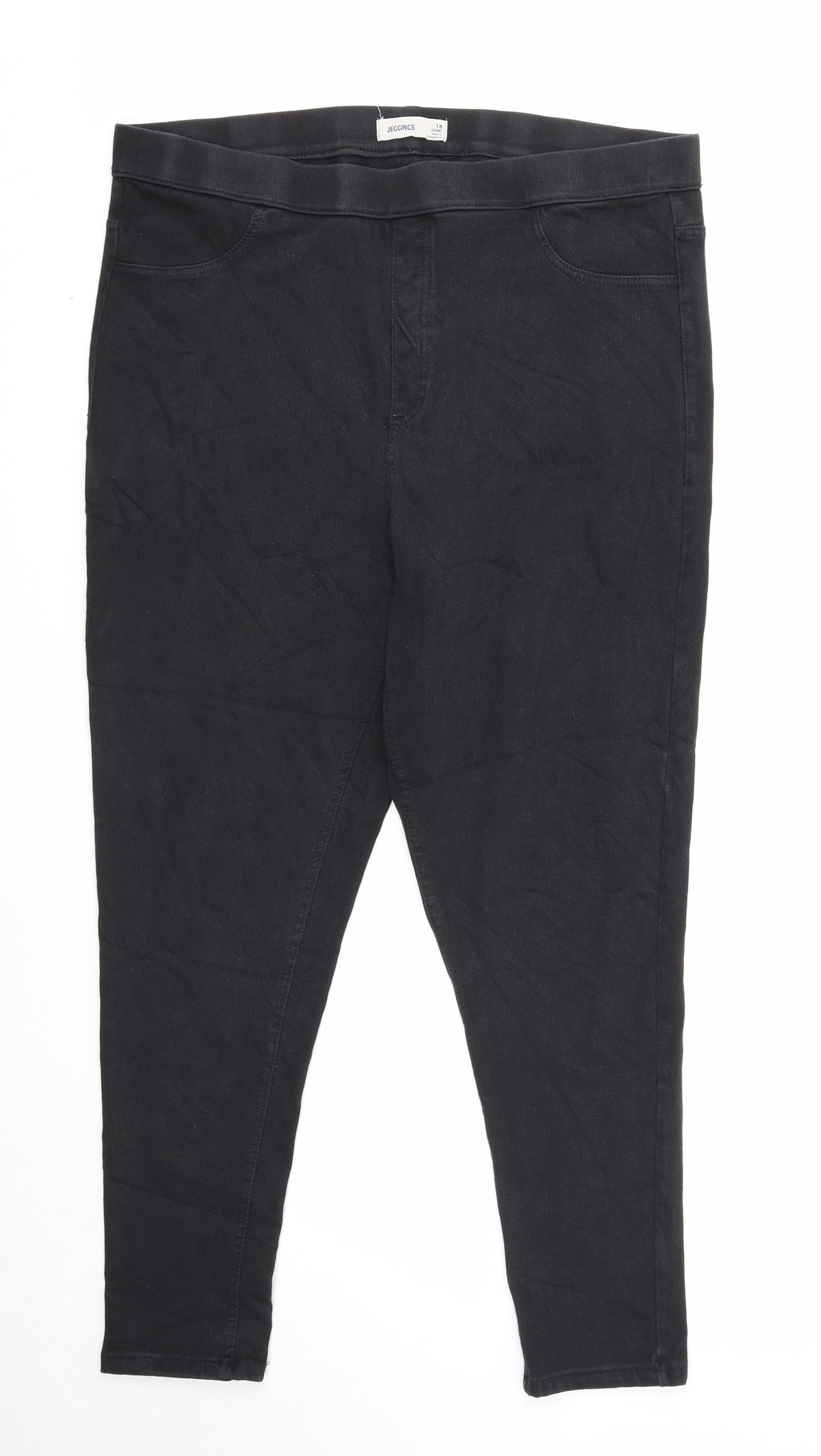 Marks and Spencer Womens Black Cotton Jegging Jeans Size 18 Regular