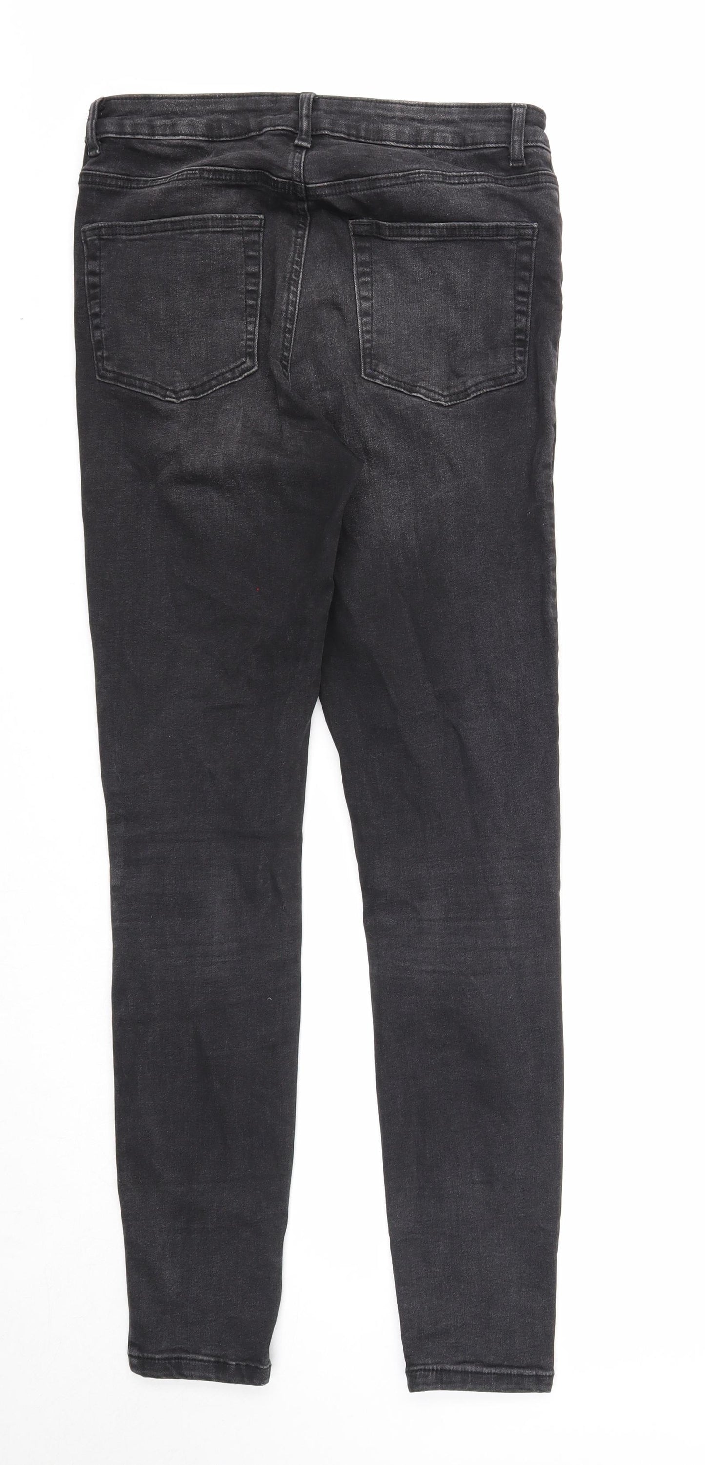 Denim & Co. Womens Black Cotton Skinny Jeans Size 12 Regular Zip