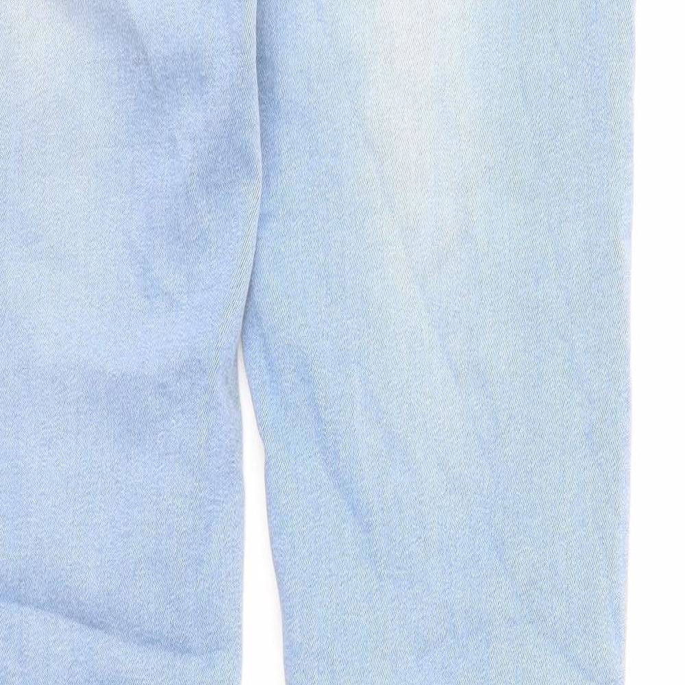 Denim & Co. Womens Blue Cotton Skinny Jeans Size 14 Regular Zip