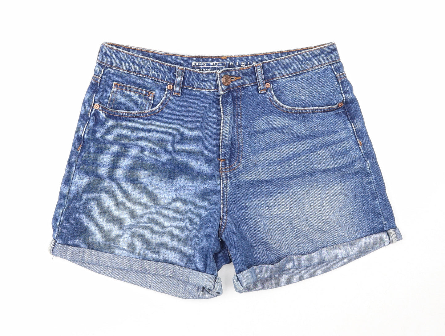 Noisy may Womens Blue Cotton Boyfriend Shorts Size M Regular Zip