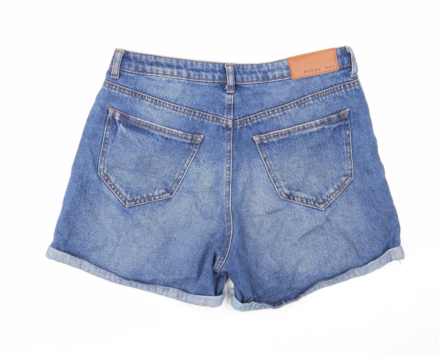 Noisy may Womens Blue Cotton Boyfriend Shorts Size M Regular Zip