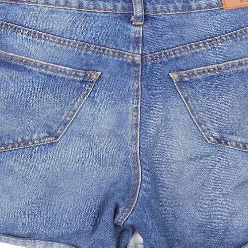 Noisy may Womens Blue Cotton Boyfriend Shorts Size M Regular Zip