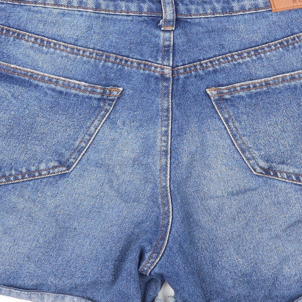 Noisy may Womens Blue Cotton Boyfriend Shorts Size M Regular Zip