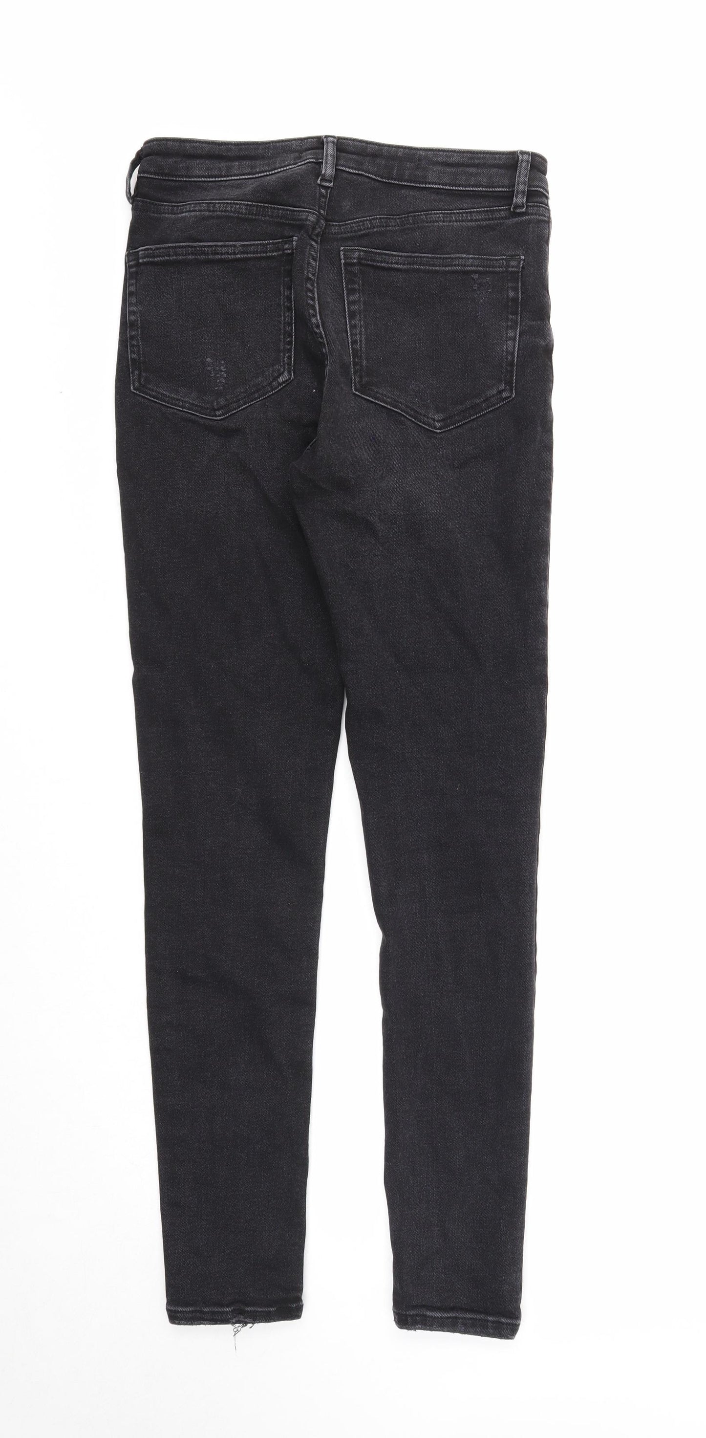 MNG Womens Black Cotton Skinny Jeans Size 10 Regular Zip