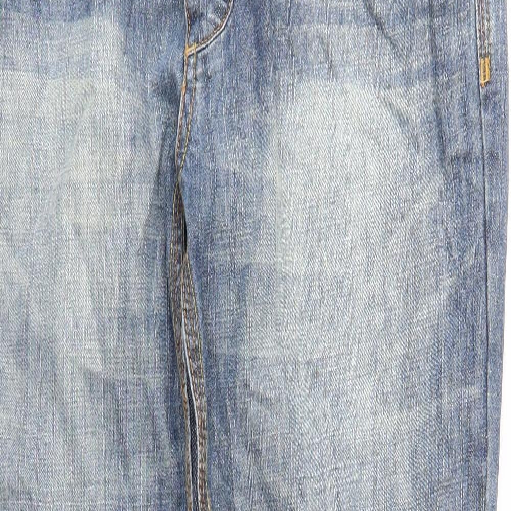 Preworn Mens Blue Cotton Straight Jeans Size 30 in Regular Zip