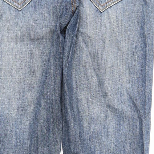 Preworn Mens Blue Cotton Straight Jeans Size 30 in Regular Zip