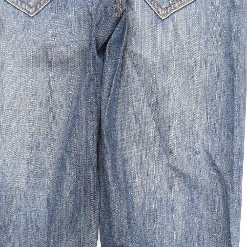 Preworn Mens Blue Cotton Straight Jeans Size 30 in Regular Zip