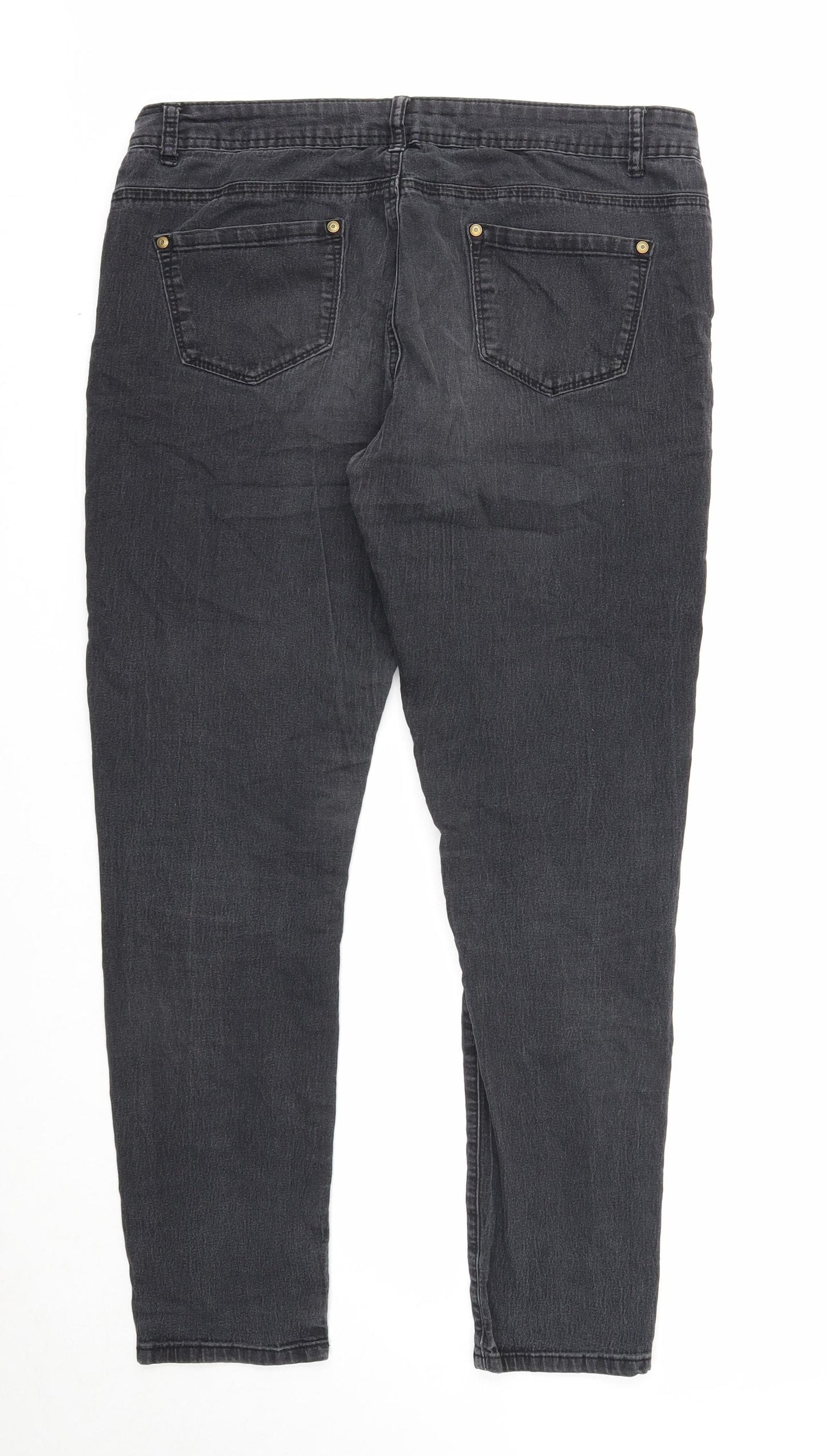 Originals Womens Black Cotton Skinny Jeans Size 14 Regular Zip