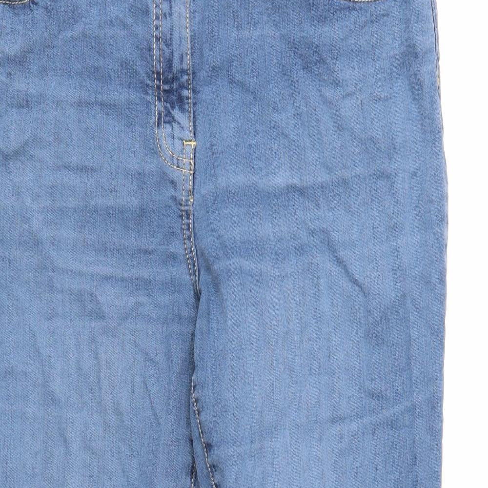 Boden Womens Blue Cotton Straight Jeans Size 16 Regular Zip