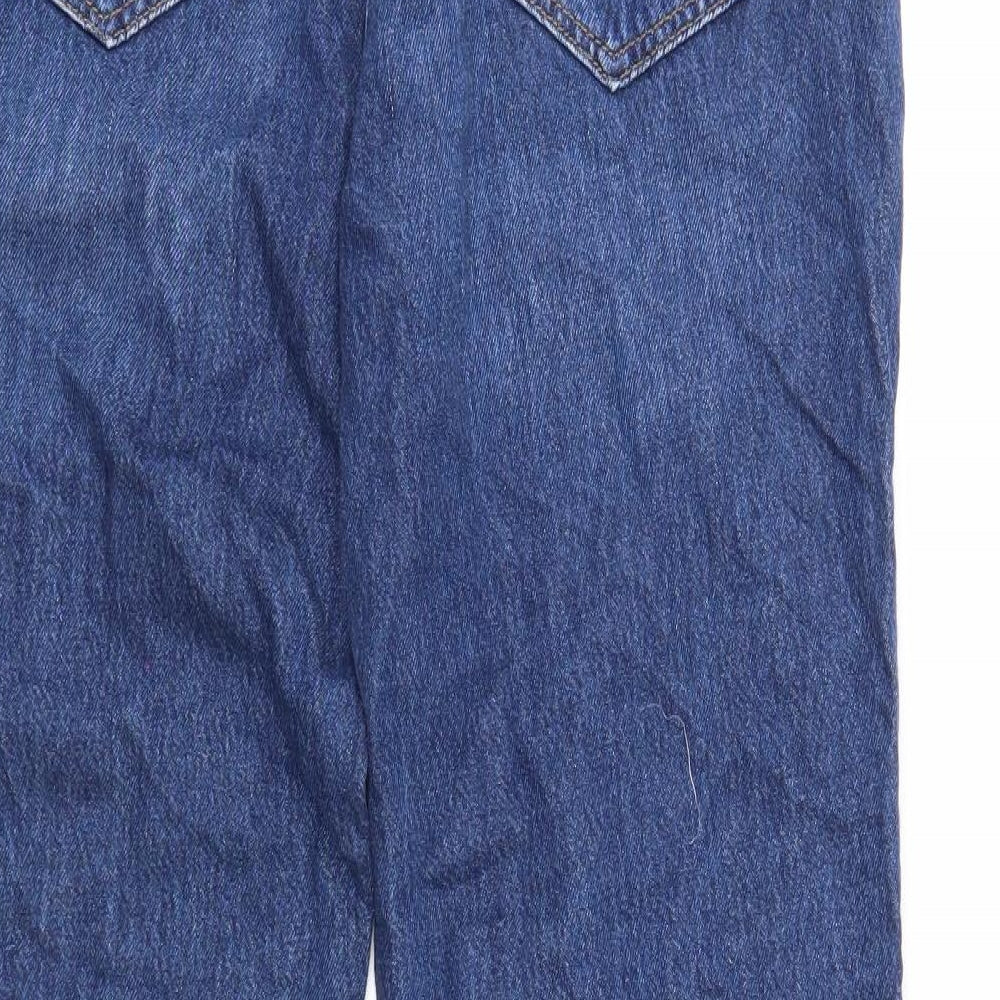 Stradivarius Womens Blue Cotton Straight Jeans Size 14 Regular Zip