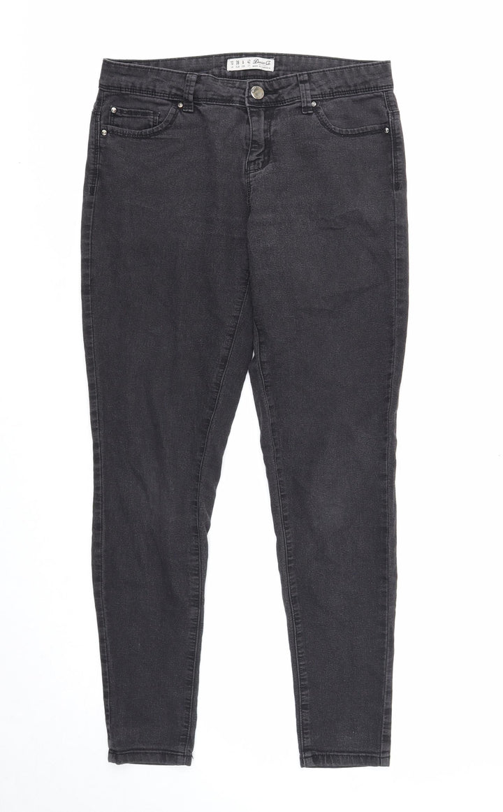 Denim & Co. Womens Black Cotton Skinny Jeans Size 10 Regular Zip