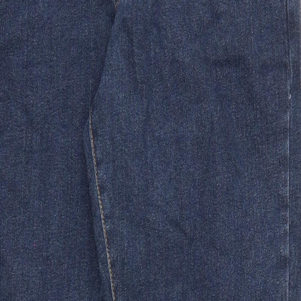 Dare 2B Mens Blue Herringbone Cotton Straight Jeans Size 32 in L30 in Regular Zip