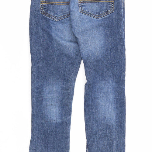 F&F Boys Blue Cotton Straight Jeans Size 10-11 Years Slim Zip
