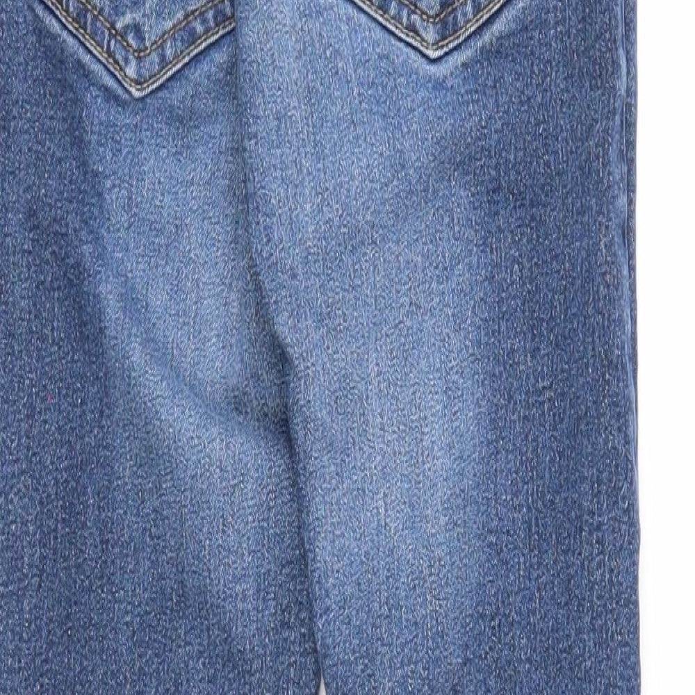 F&F Boys Blue Cotton Straight Jeans Size 10-11 Years Slim Zip
