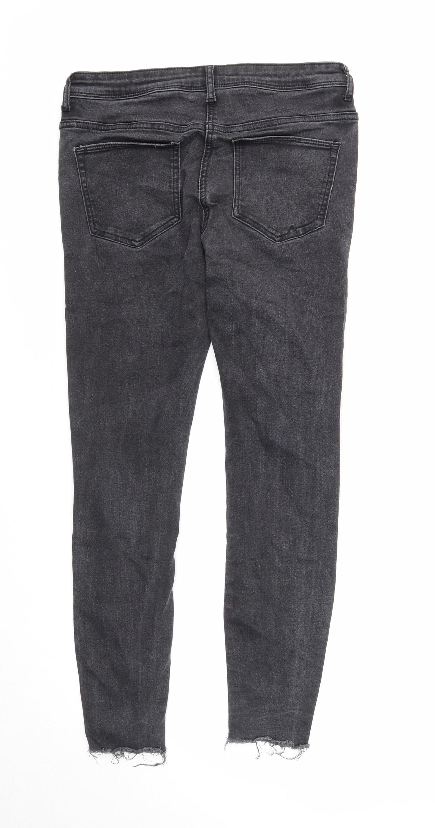 NEXT Womens Black Cotton Skinny Jeans Size 10 Regular Zip