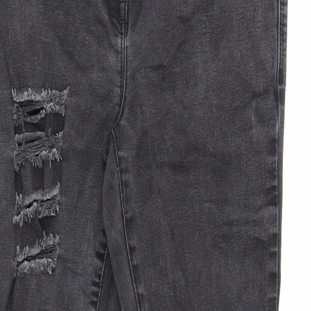 NEXT Womens Black Cotton Skinny Jeans Size 10 Regular Zip