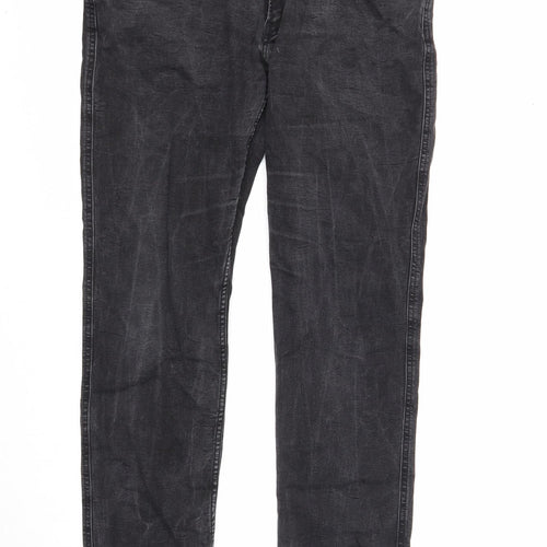 Replay Mens Black Cotton Straight Jeans Size 34 in L32 in Regular Button