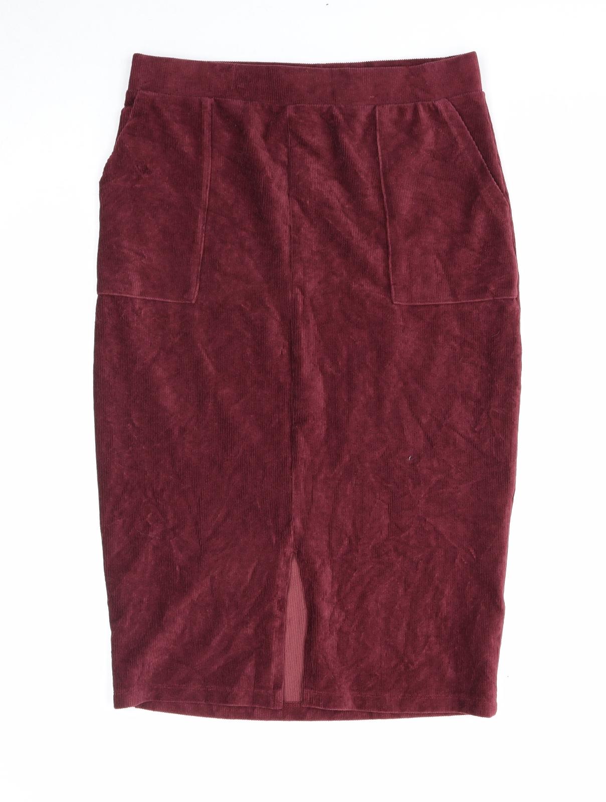 TU Womens Purple Cotton Straight & Pencil Skirt Size 12