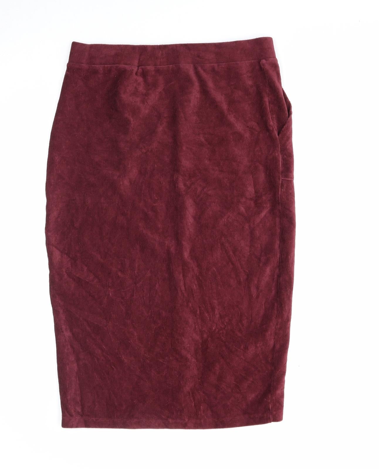 TU Womens Purple Cotton Straight & Pencil Skirt Size 12