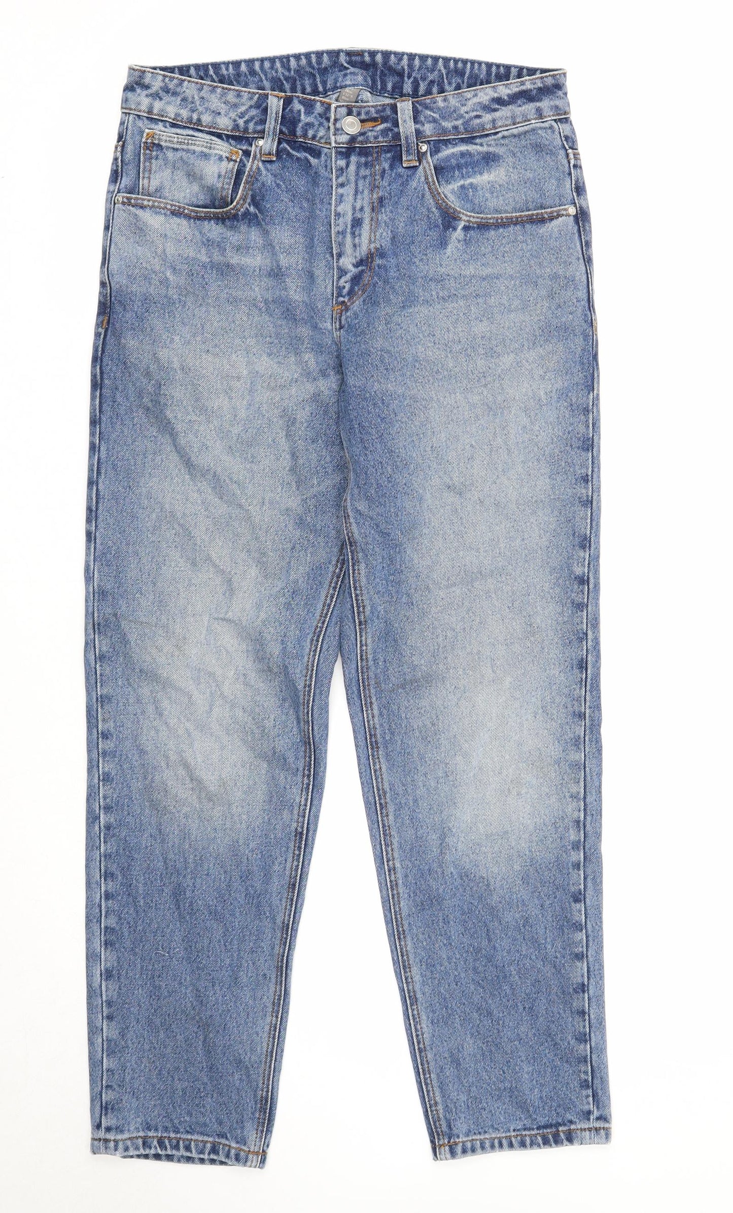 ASOS Mens Blue Cotton Straight Jeans Size 30 in L32 in Regular Zip