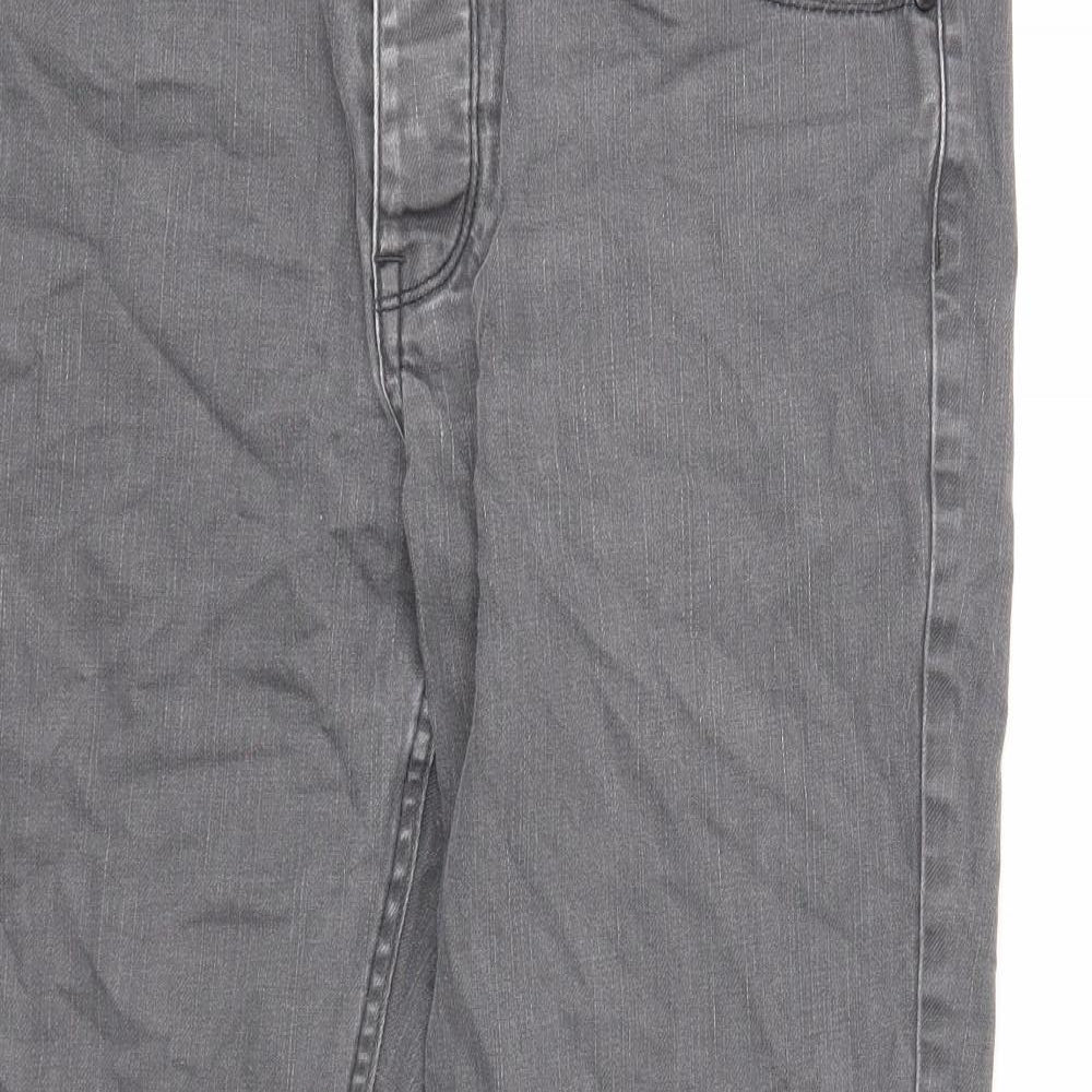 NEXT Mens Grey Cotton Straight Jeans Size 36 in Regular Zip