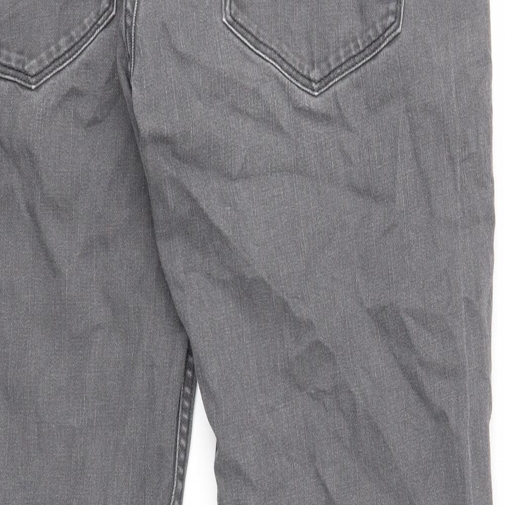 NEXT Mens Grey Cotton Straight Jeans Size 36 in Regular Zip