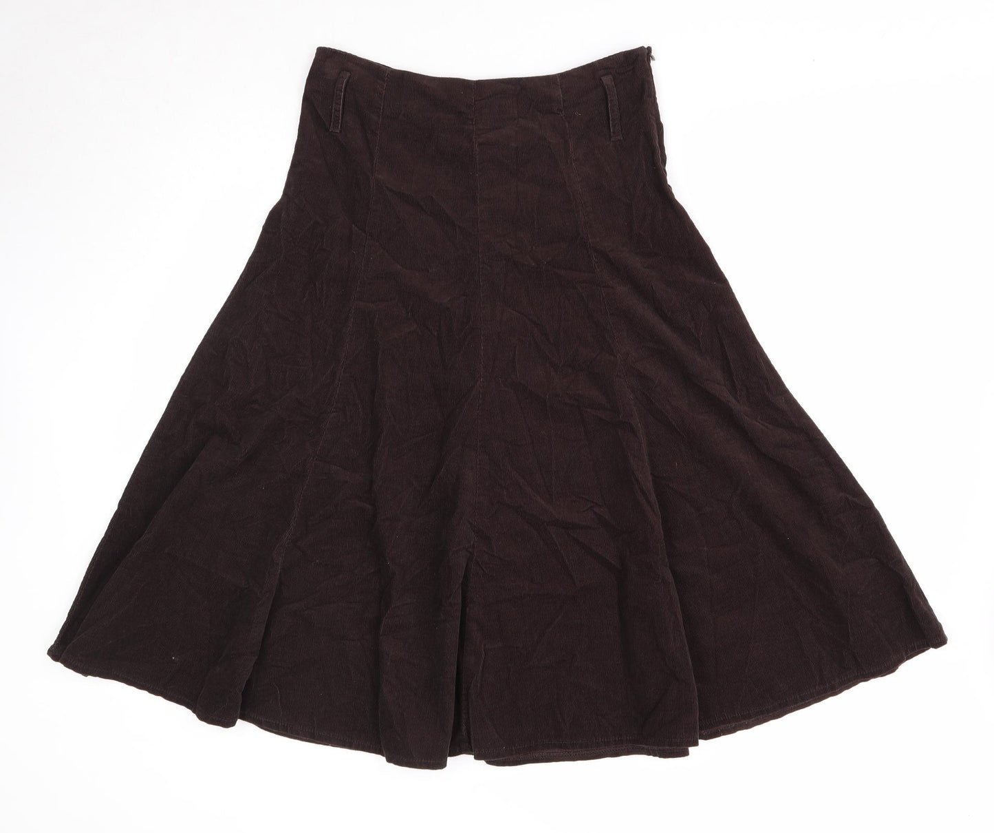 Papaya Womens Brown Cotton Swing Skirt Size 10 Zip