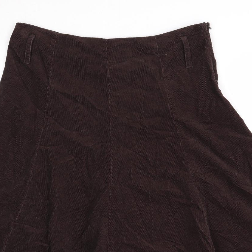 Papaya Womens Brown Cotton Swing Skirt Size 10 Zip