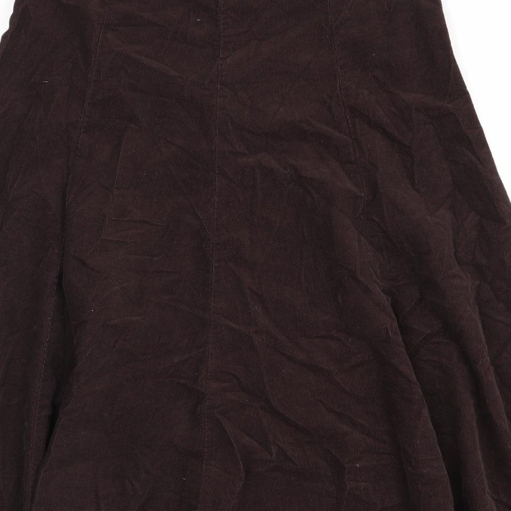 Papaya Womens Brown Cotton Swing Skirt Size 10 Zip