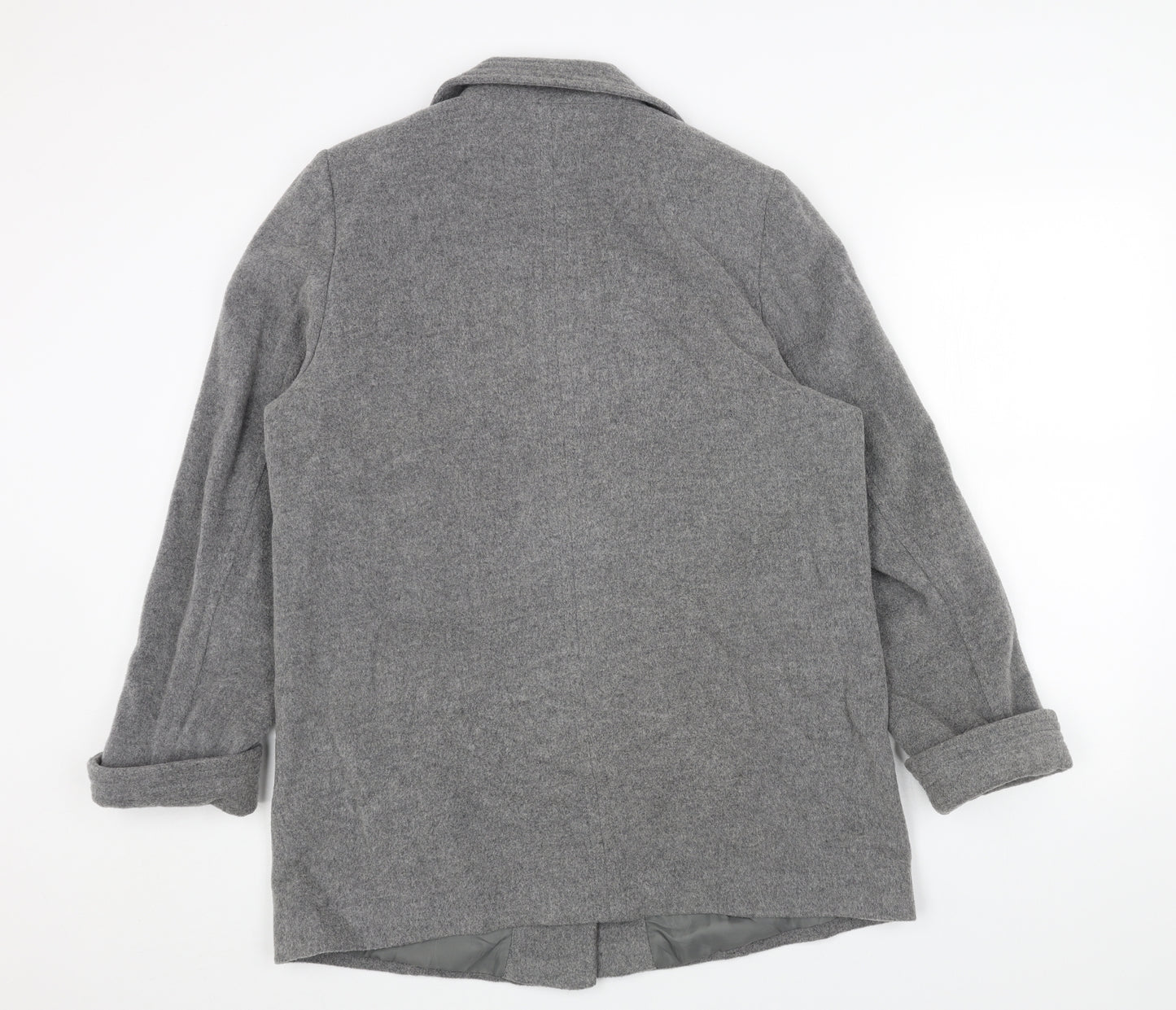 Marks and Spencer Womens Grey Pea Coat Coat Size 14 Button