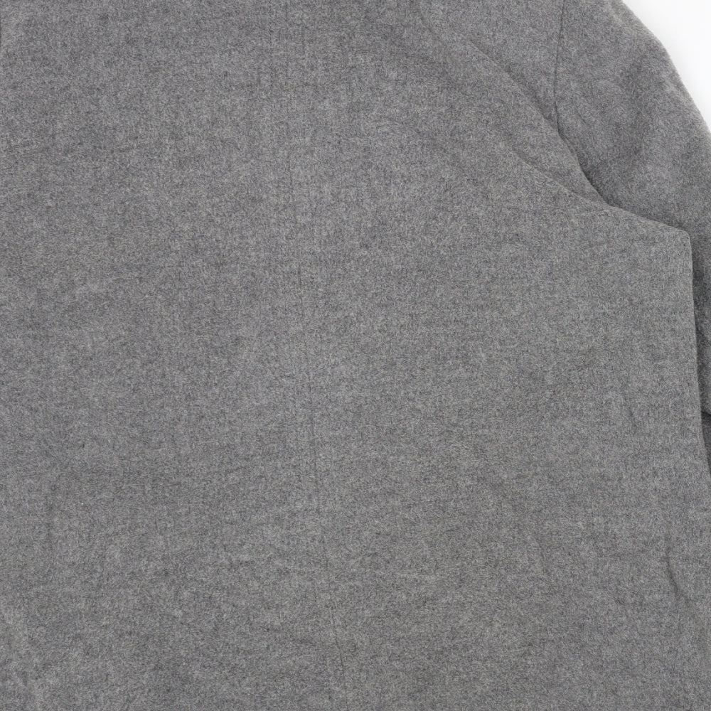 Marks and Spencer Womens Grey Pea Coat Coat Size 14 Button