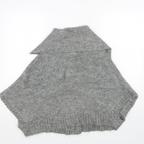 Papaya Womens Grey Collared Acrylic Cardigan Jumper Size 16