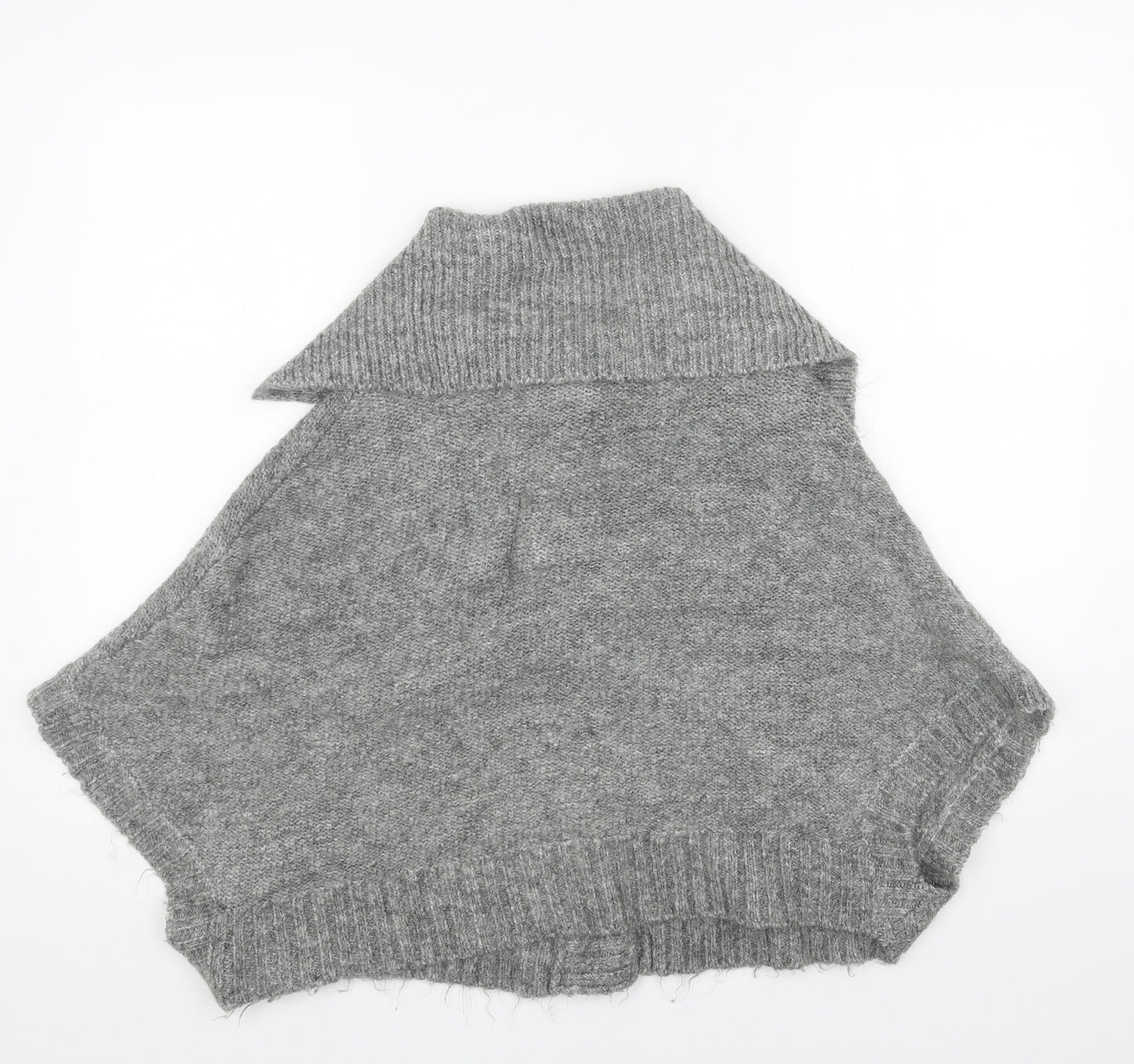 Papaya Womens Grey Collared Acrylic Cardigan Jumper Size 16