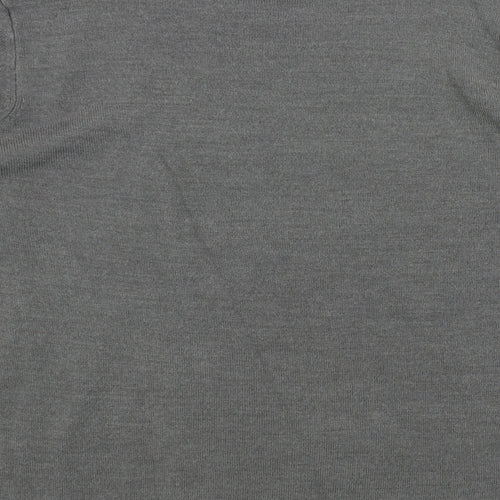 Classic Womens Grey High Neck Acrylic Pullover Jumper Size 14