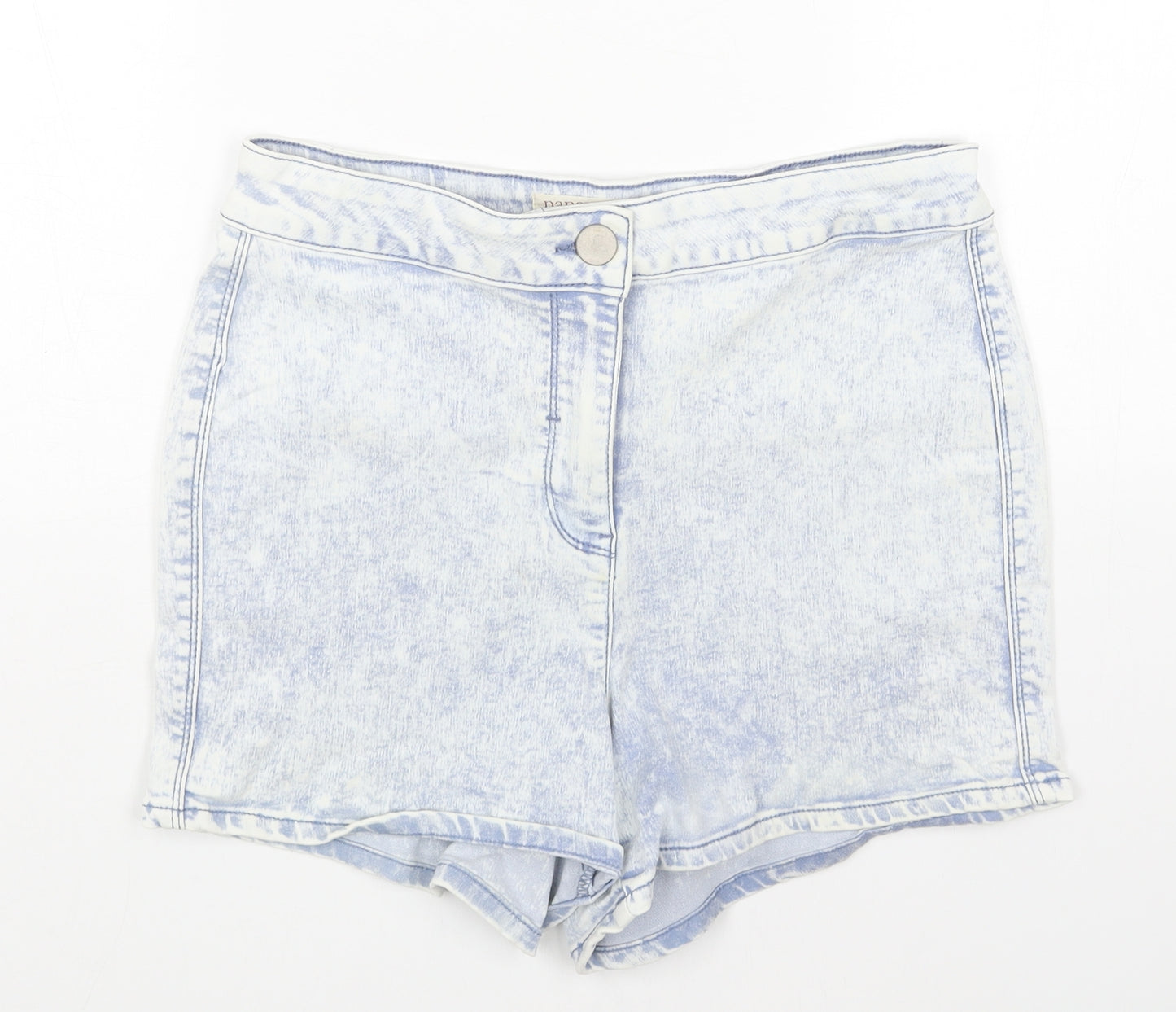 Papaya Womens Blue Cotton Hot Pants Shorts Size 14 Regular Button