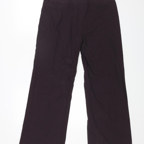 J.Taylor Womens Purple Striped Polyester Trousers Size 12 L28 in Regular Zip