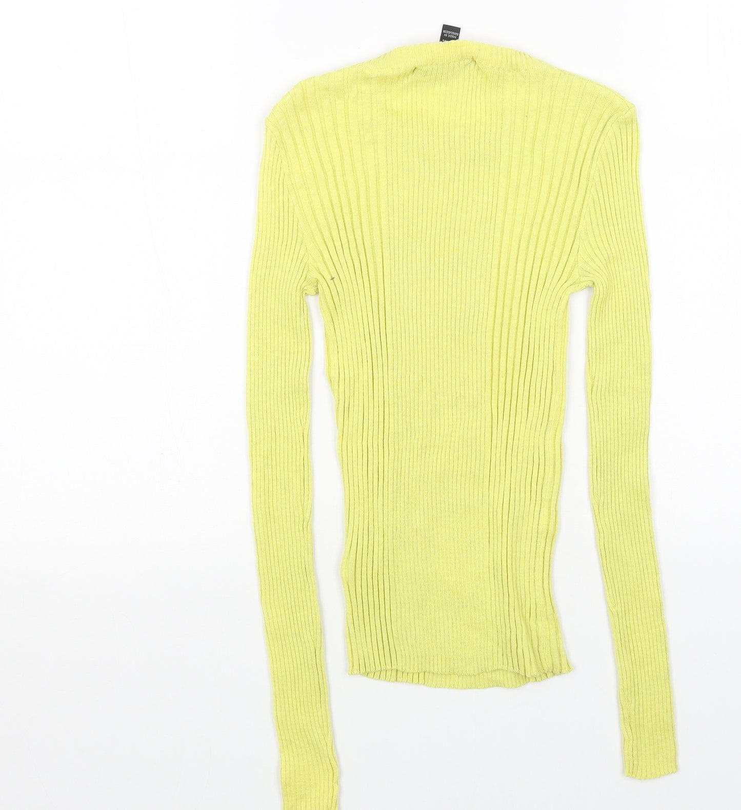 Primark Womens Yellow Round Neck Acrylic Pullover Jumper Size 8