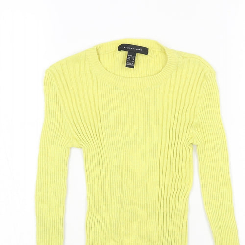 Primark Womens Yellow Round Neck Acrylic Pullover Jumper Size 8