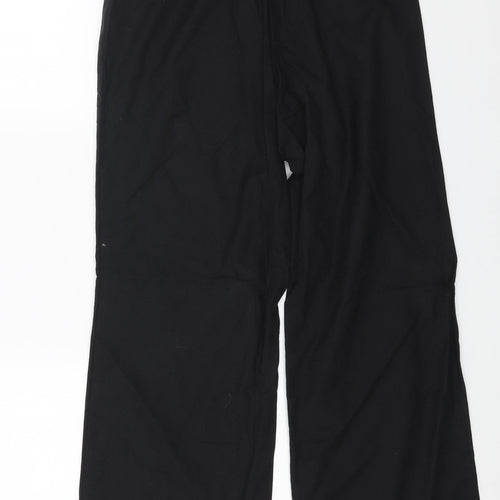 Casual Comfort Womens Black Cotton Trousers Size 12 L30 in Regular Button