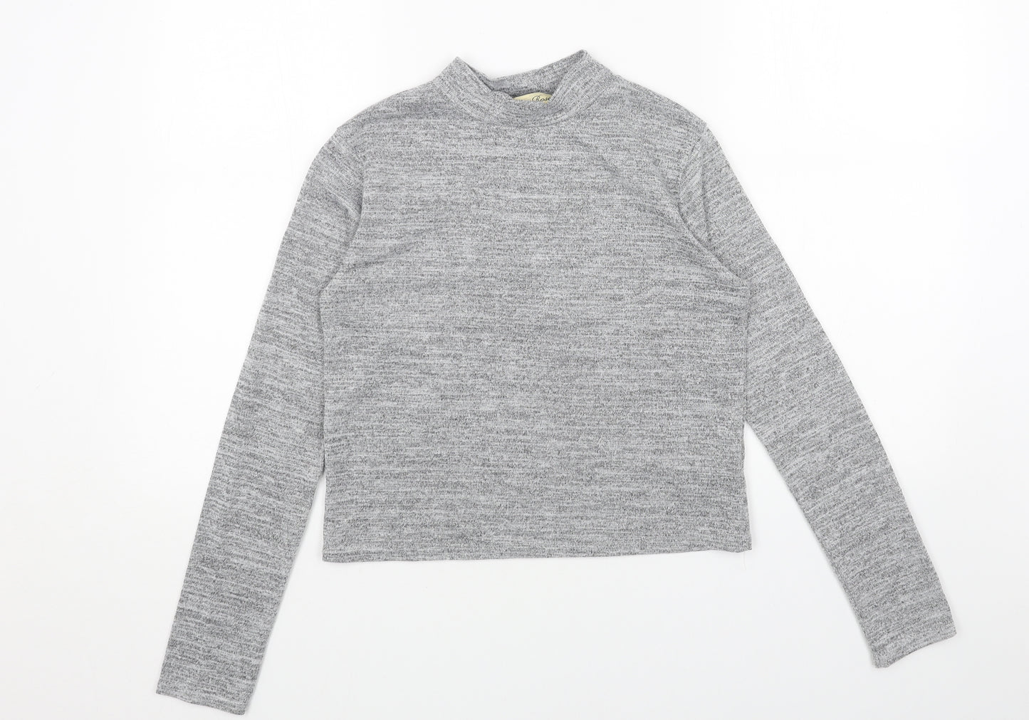 Cameo Rose Womens Grey High Neck Camel Pullover Jumper Size L