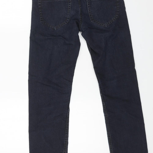 Denim & Co. Mens Blue Cotton Straight Jeans Size 28 in L30 in Regular Button